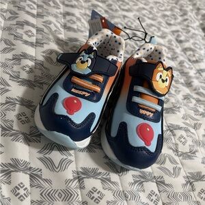 Blue and Orange Cartoon Character Sneakers with Velcro Closure